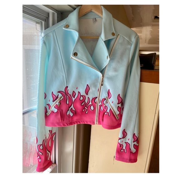 LAST CHANCE Flamin’ Hot Moto Style Jacket - Picture 1 of 5
